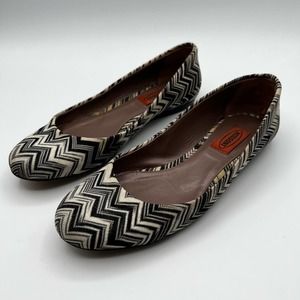Missoni Chevron Zig Zag Round Toe Fabric Flats Size 7.5